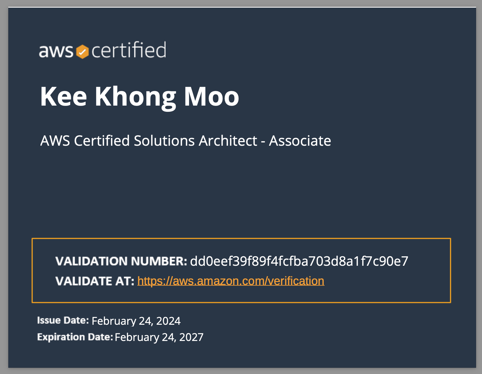 AWS Certificate